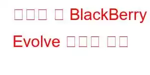 모바일 및 BlackBerry Evolve 휴대폰 기능